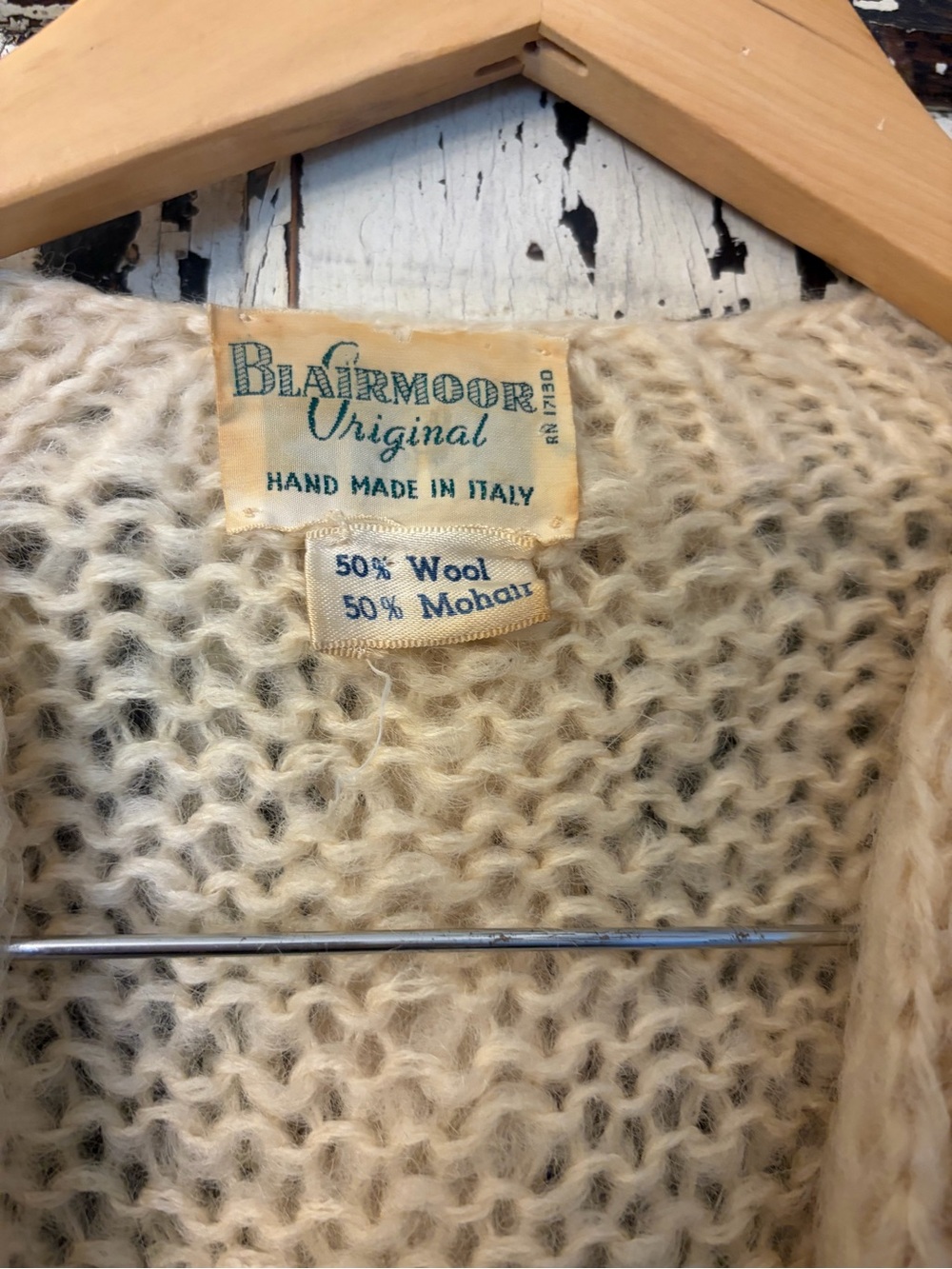Blairmoor Original mohair wool floral Embroidered Open Cardigan Sweater -vintage - Picture 3 of 10